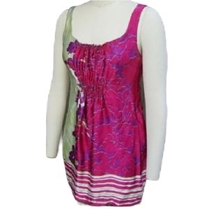 CABI Silk Side Split Watercolor Tunic Top or Mini Dress XS